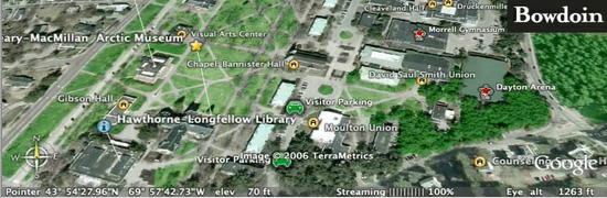 Google Earth Map of the Bowdoin Campus