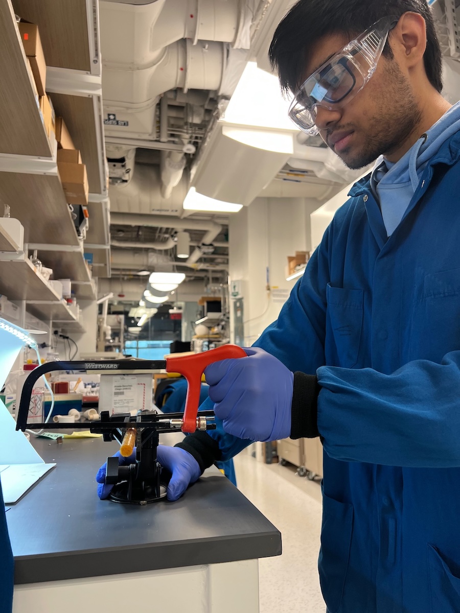 Siddhu in the lab